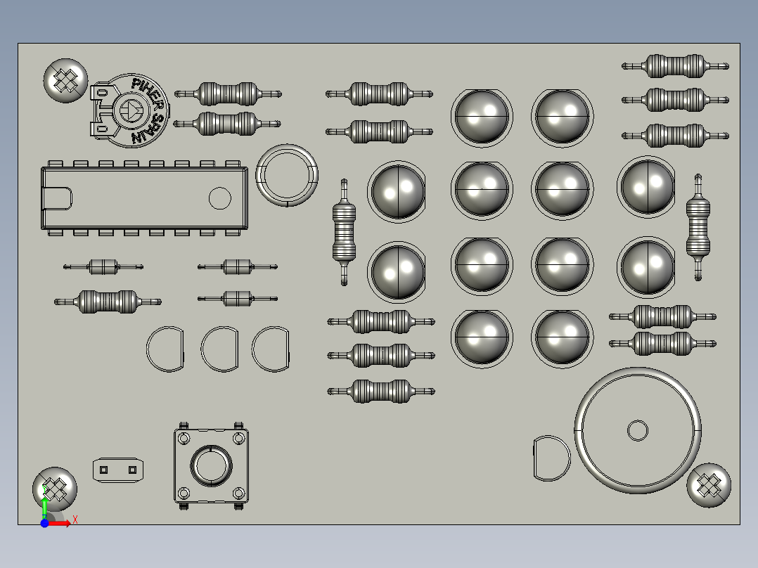 LED灯 3D模型前视图