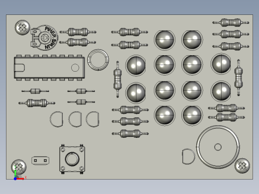LED灯 3D模型前视缩略图