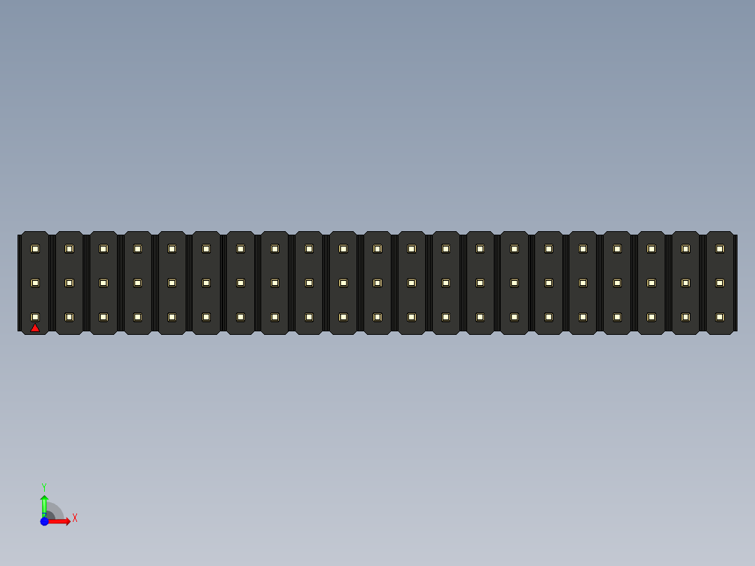 彩色公头100mil（2.54mm）系列-DS1021_black_3x21p_100mil_Type43_rev1.0前视图