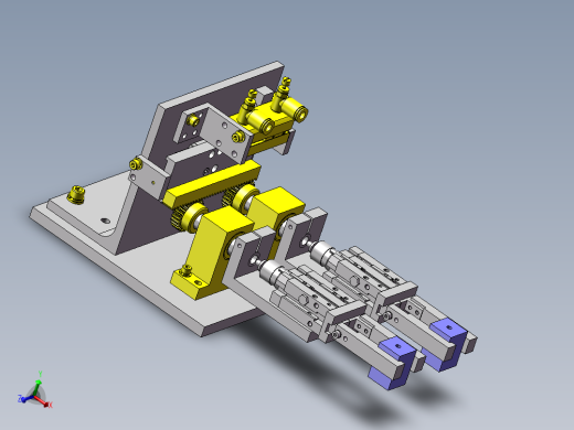 双夹爪180°旋转移栽结构3d图纸 非标移栽机 90度翻转结构3d模型