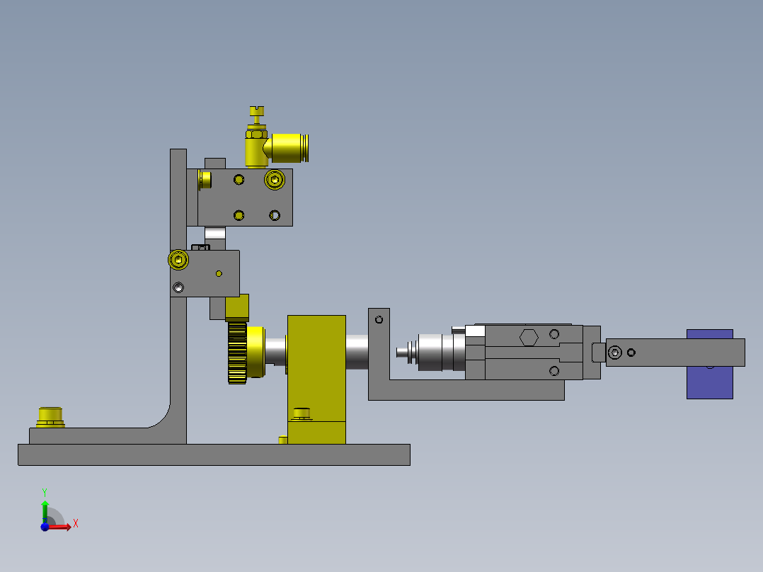 双夹爪180°旋转移栽结构3d图纸 非标移栽机 90度翻转结构3d模型前视图