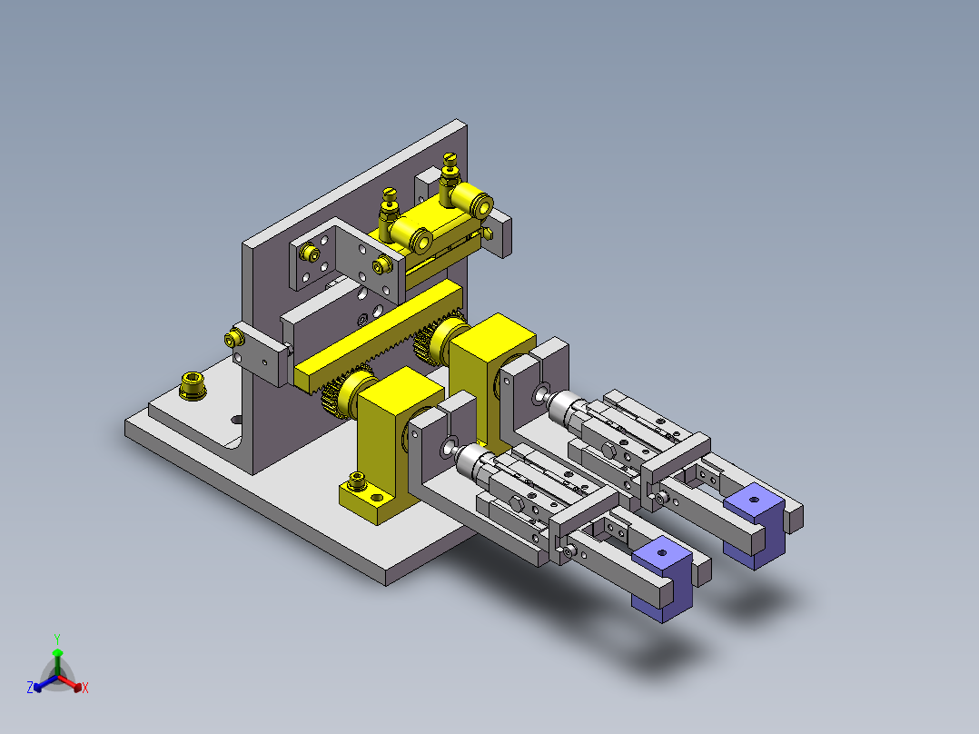 双夹爪180°旋转移栽结构3d图纸 非标移栽机 90度翻转结构3d模型正等轴测图