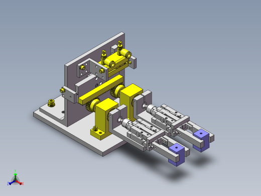 双夹爪180°旋转移栽结构3d图纸 非标移栽机 90度翻转结构3d模型正等轴测缩略图