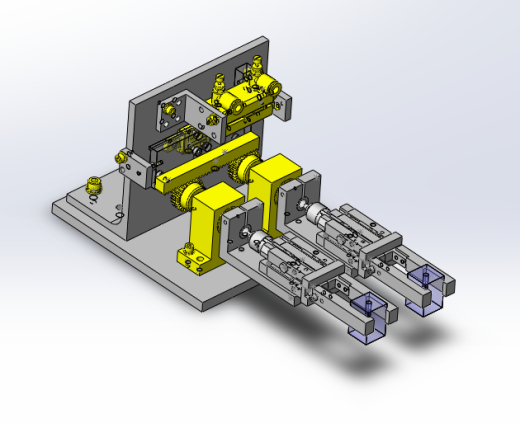 双夹爪180°旋转移栽结构3d图纸 非标移栽机 90度翻转结构3d模型缩略图