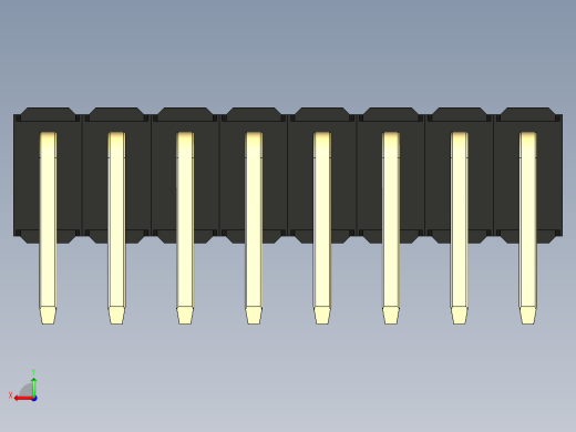 彩色公排针 100mil 2.54mm 系列-DS1022_black_2x08p_100mil_TypeD_rev1.0后视缩略图