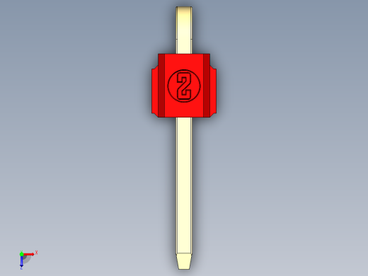 彩色公排针 100mil 2.54mm 系列-DS1022_red_1x01p_100mil_TypeD_rev1.0俯视缩略图