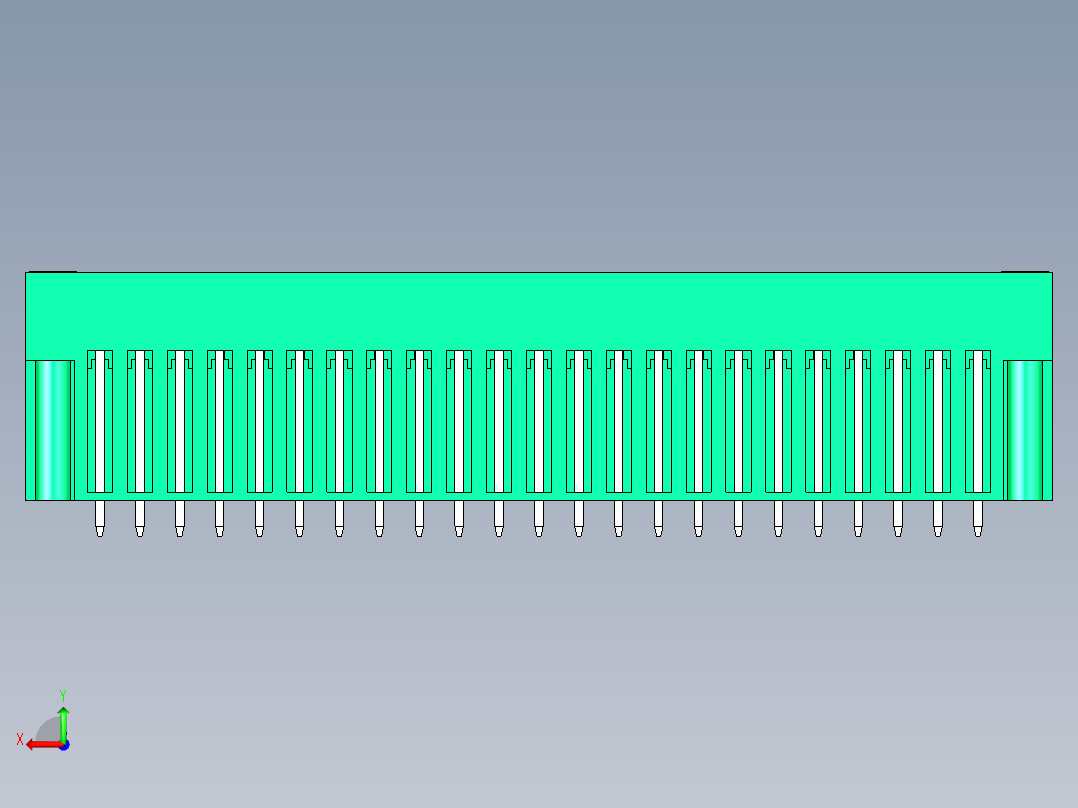 DEGSON 15EDG（公头） 3.81mm 螺钉锁紧，插拔式接线端子 FullPack-15EDGVHM-3.81-46P-14-00AH后视图
