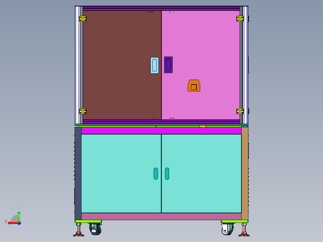 外壳全自动检测定位贴标机后视图