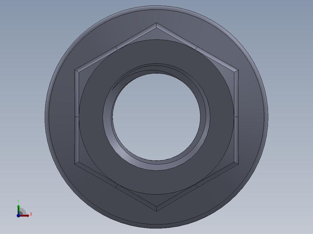 公制法兰螺母-FN M16x2.SLDPRT前视图