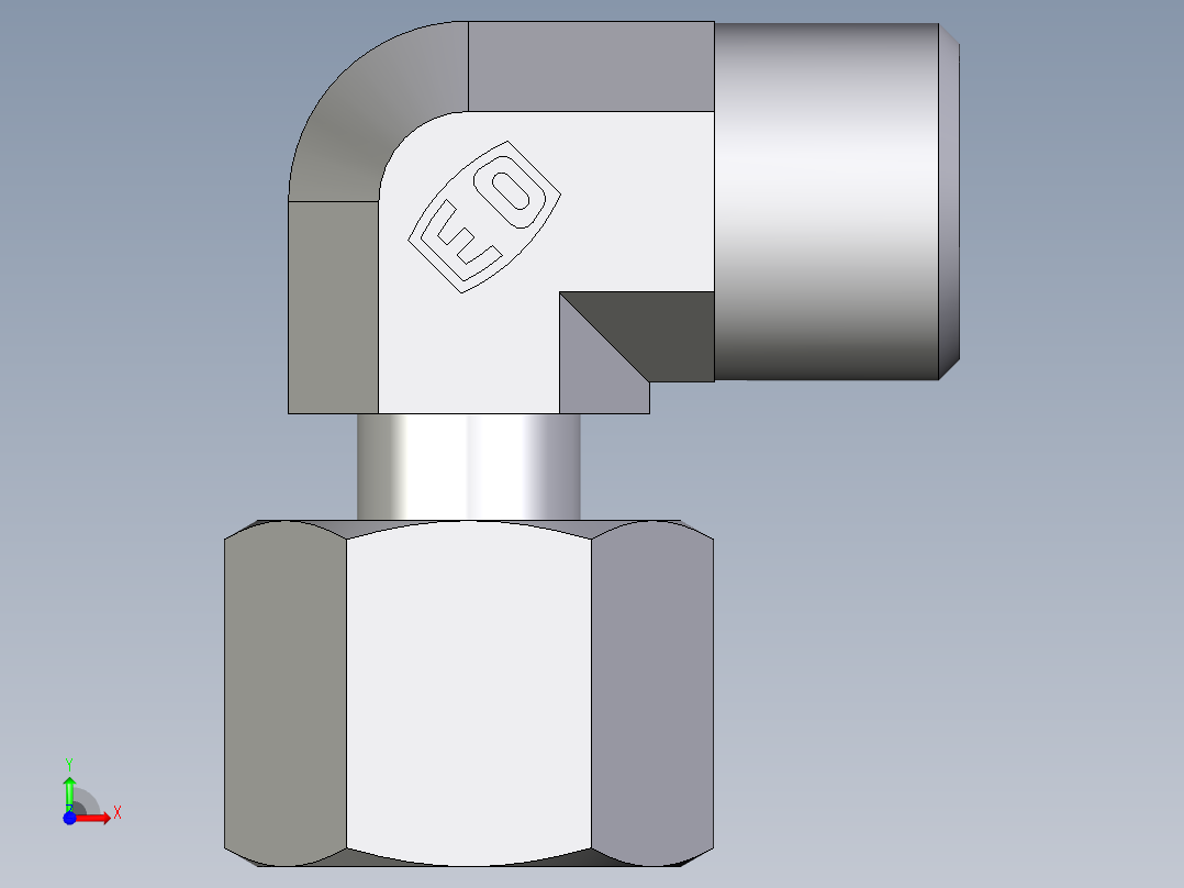 卡套式工业通用硬管接头EO_Standpipe_elbow_EVW10LOMDCF前视图