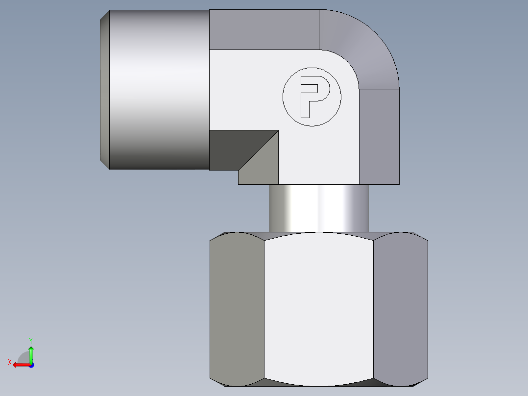 卡套式工业通用硬管接头EO_Standpipe_elbow_EVW10LOMDCF后视图