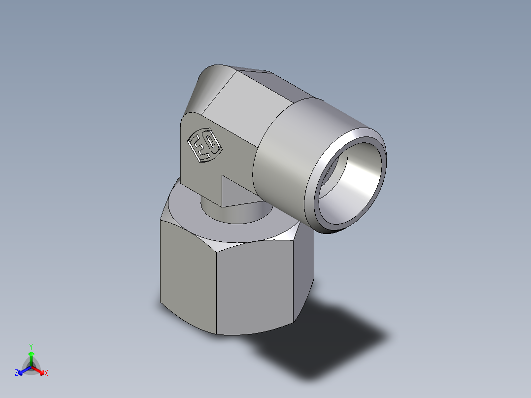 卡套式工业通用硬管接头EO_Standpipe_elbow_EVW10LOMDCF正等轴测图