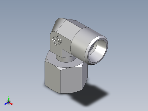 卡套式工业通用硬管接头EO_Standpipe_elbow_EVW10LOMDCF正等轴测缩略图