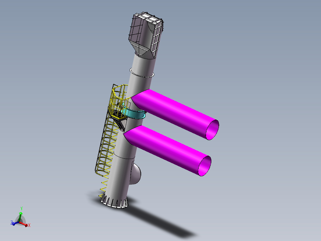 带平台收尘风管