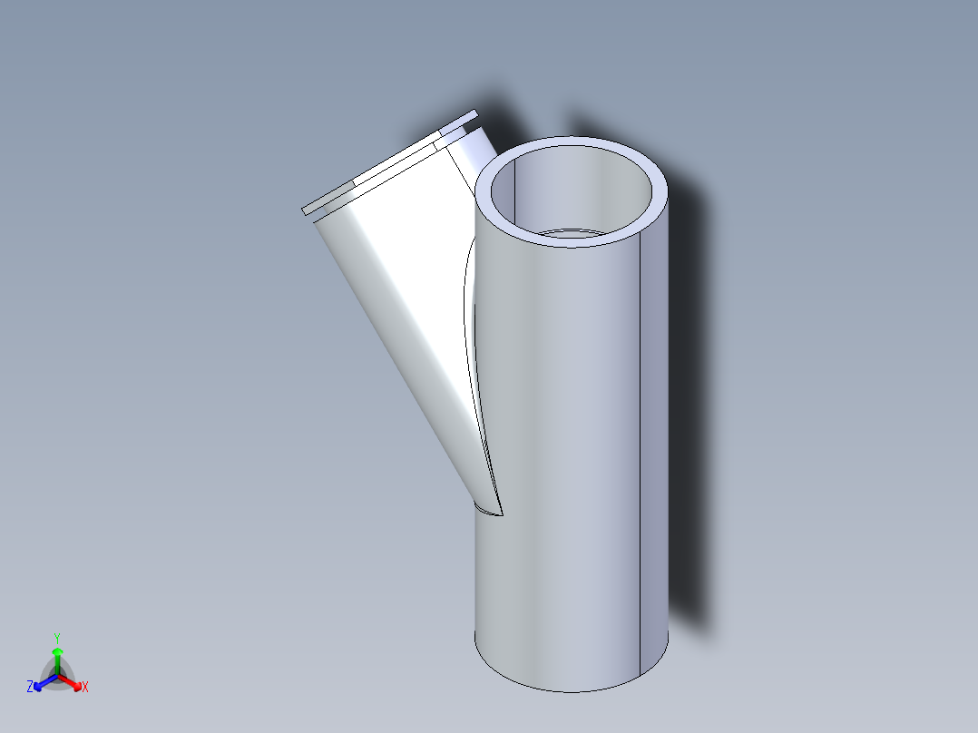 CPVC管件34-Sch80_45_Reducing_Wye_SxSxS_9870-251FB_2in x 1.5in正等轴测图