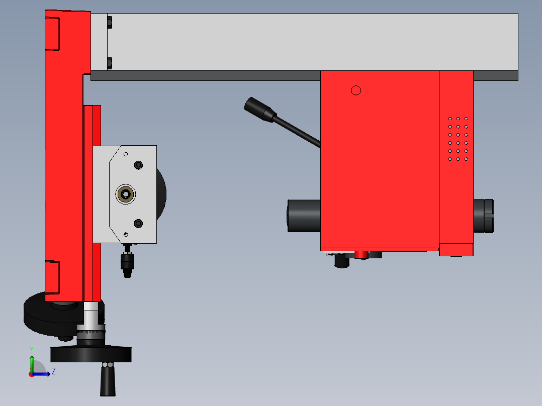 立式钻铣床左视图