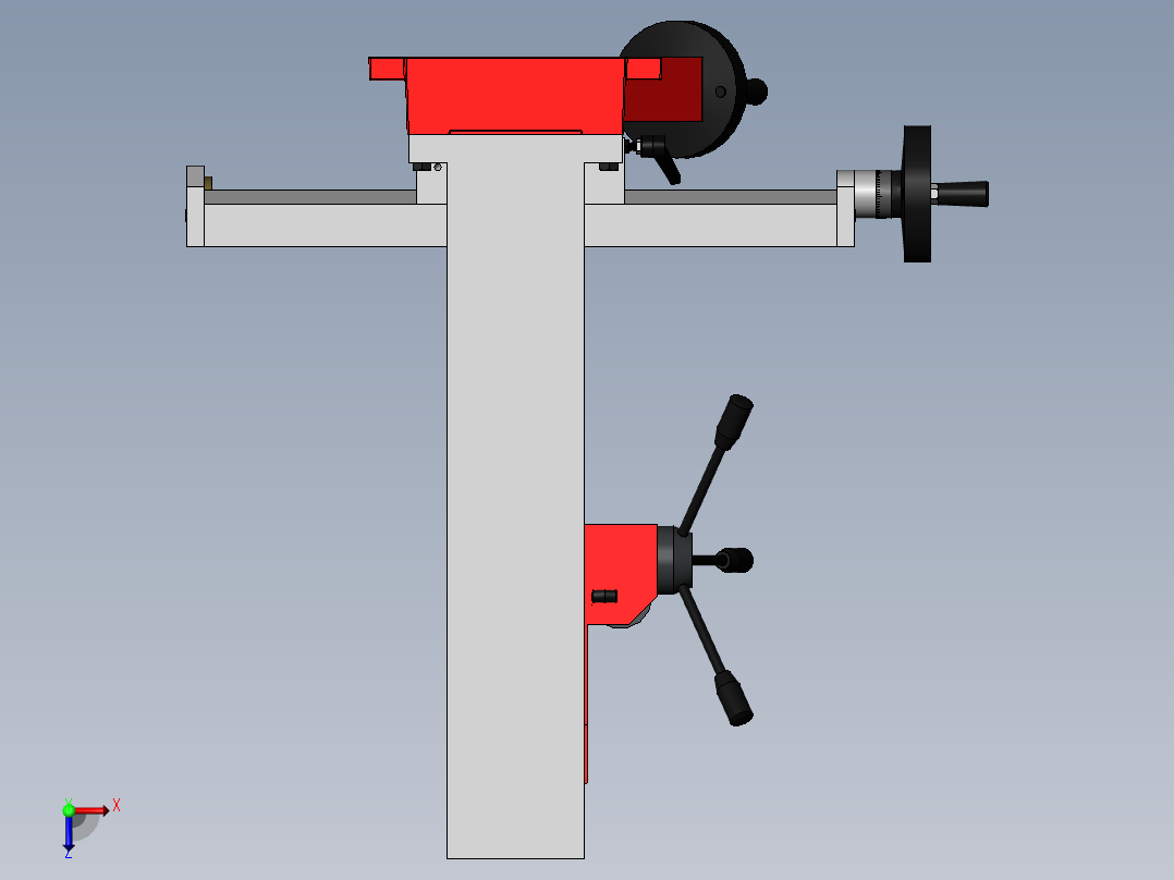 立式钻铣床俯视图