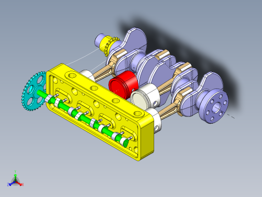 发动机活塞和曲轴运动