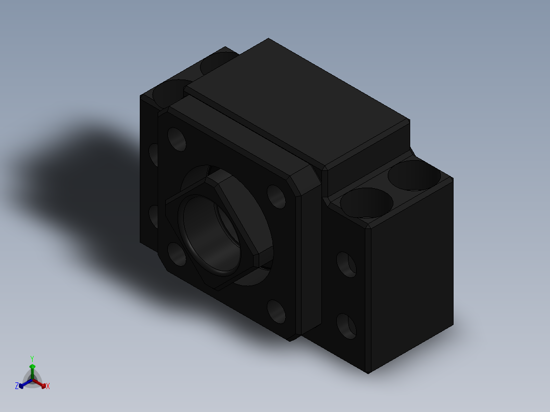 BK 轴承座可调整尺寸正等轴测图