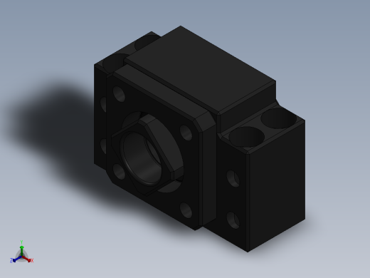 BK 轴承座可调整尺寸正等轴测缩略图