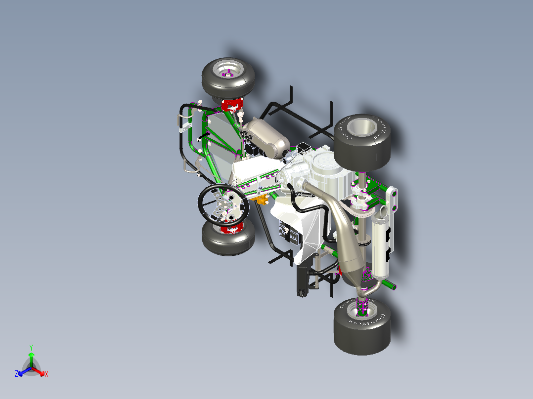 配备125cc ROTAX发动机的赛车模型