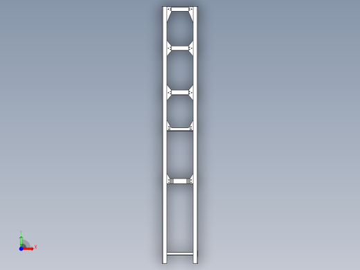 轻卡车架设计 轻型卡车货车车架设计（含CAD图纸、CATIA三维模型、说明书）前视缩略图