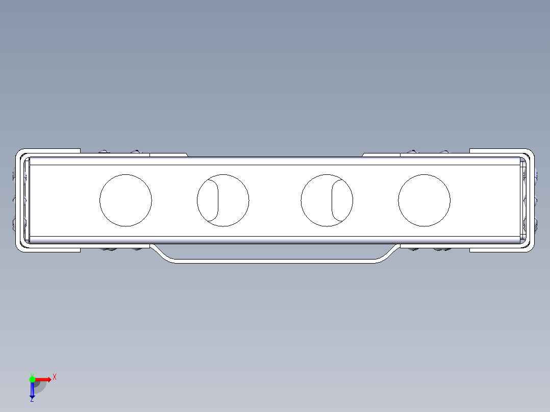 轻卡车架设计 轻型卡车货车车架设计（含CAD图纸、CATIA三维模型、说明书）俯视图