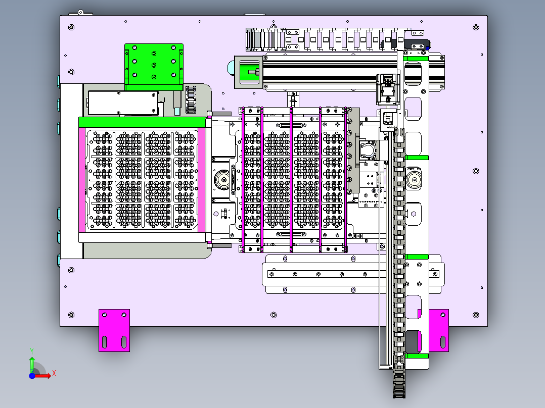 Tray盘上料机三维模型前视图
