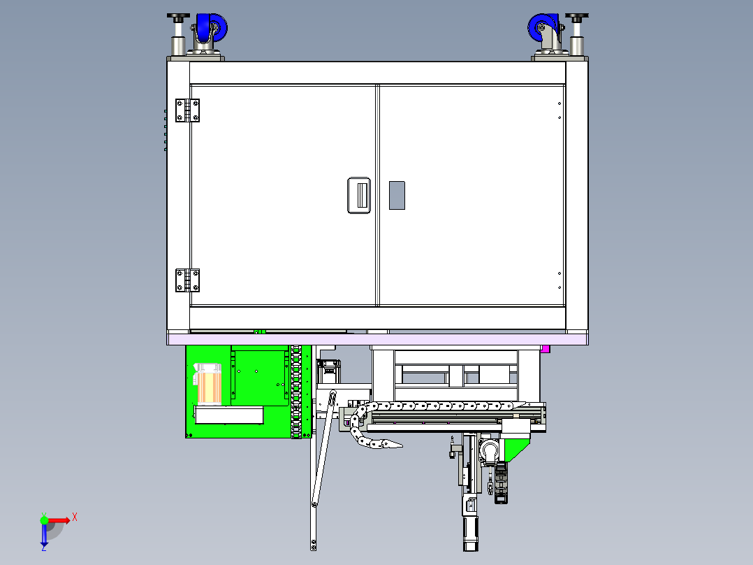 Tray盘上料机三维模型俯视图