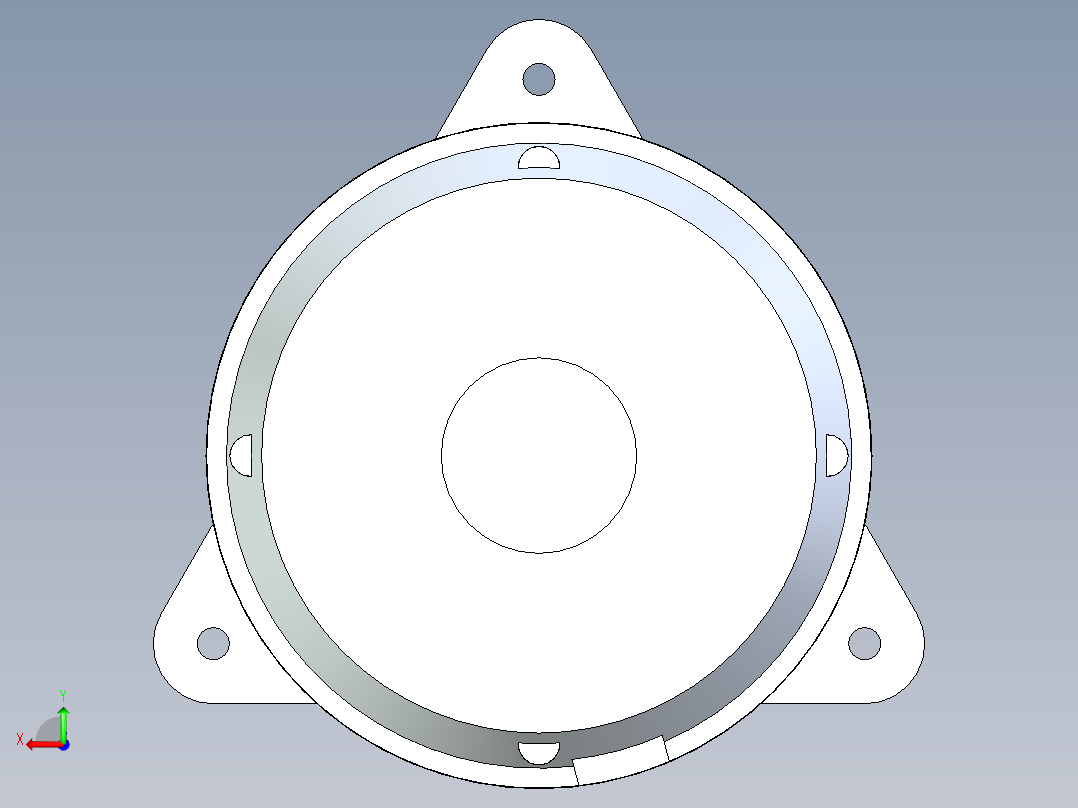 12V 30A直流电机三维后视图