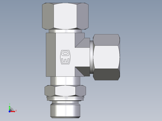 卡套式工业通用硬管接头EO_Adjustable_locknut_run_tee_LEE20SMCF前视缩略图