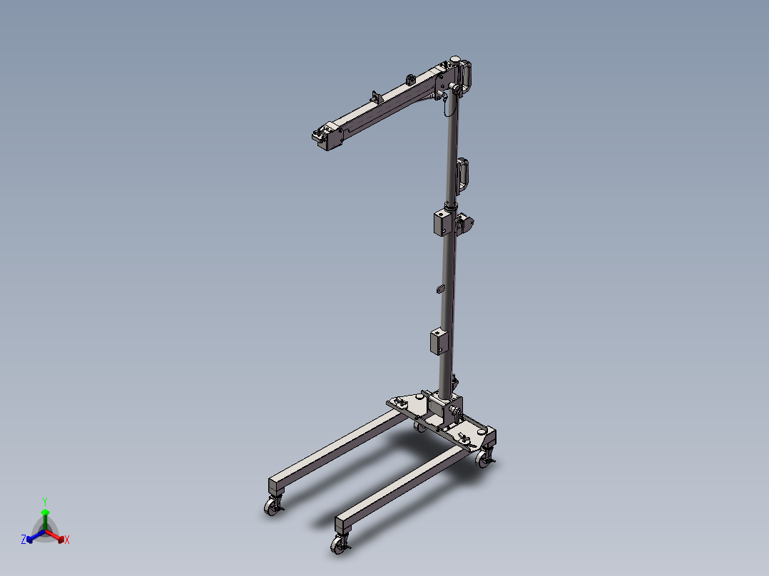 多功能医疗伸展推车sw20正等轴测图