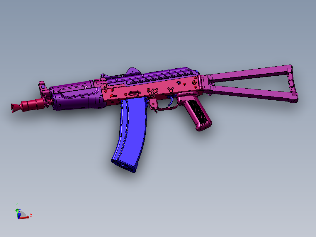 手枪左轮冲锋枪老式狙击步枪设计3D图纸ak-74u-2 2 STP SW UG X_T