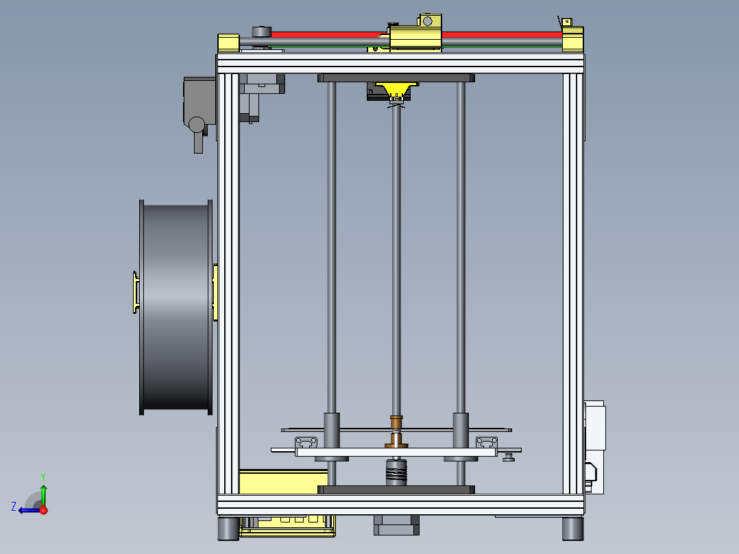 3D打印机 3D打印机的结构设计150右视图