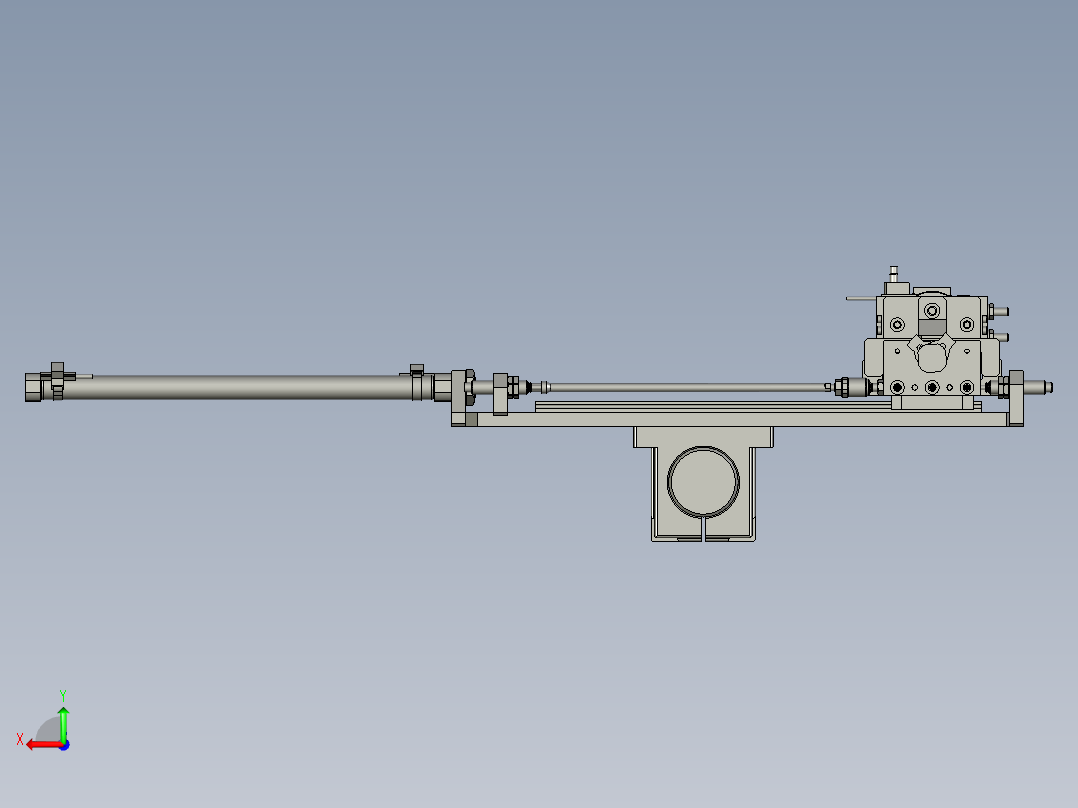 活塞杆插入组件后视图