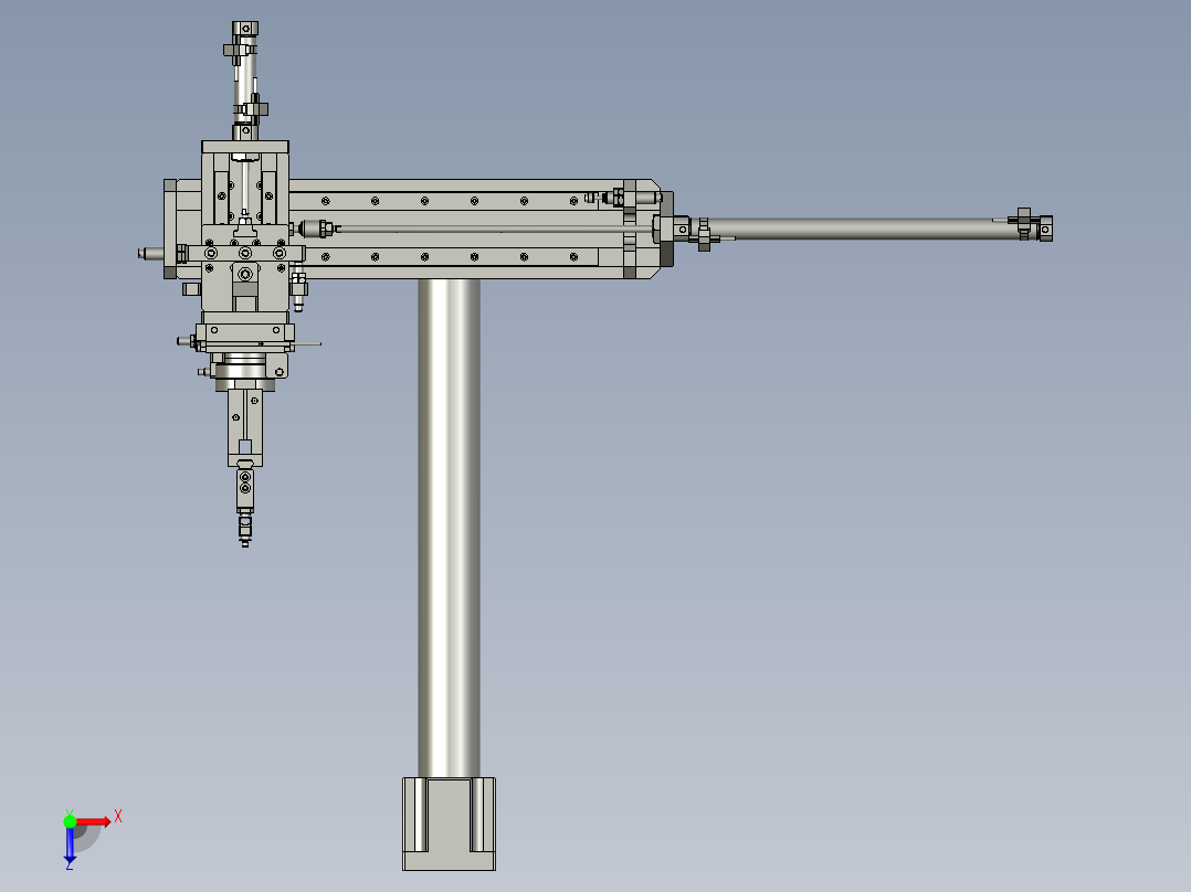 活塞杆插入组件俯视图