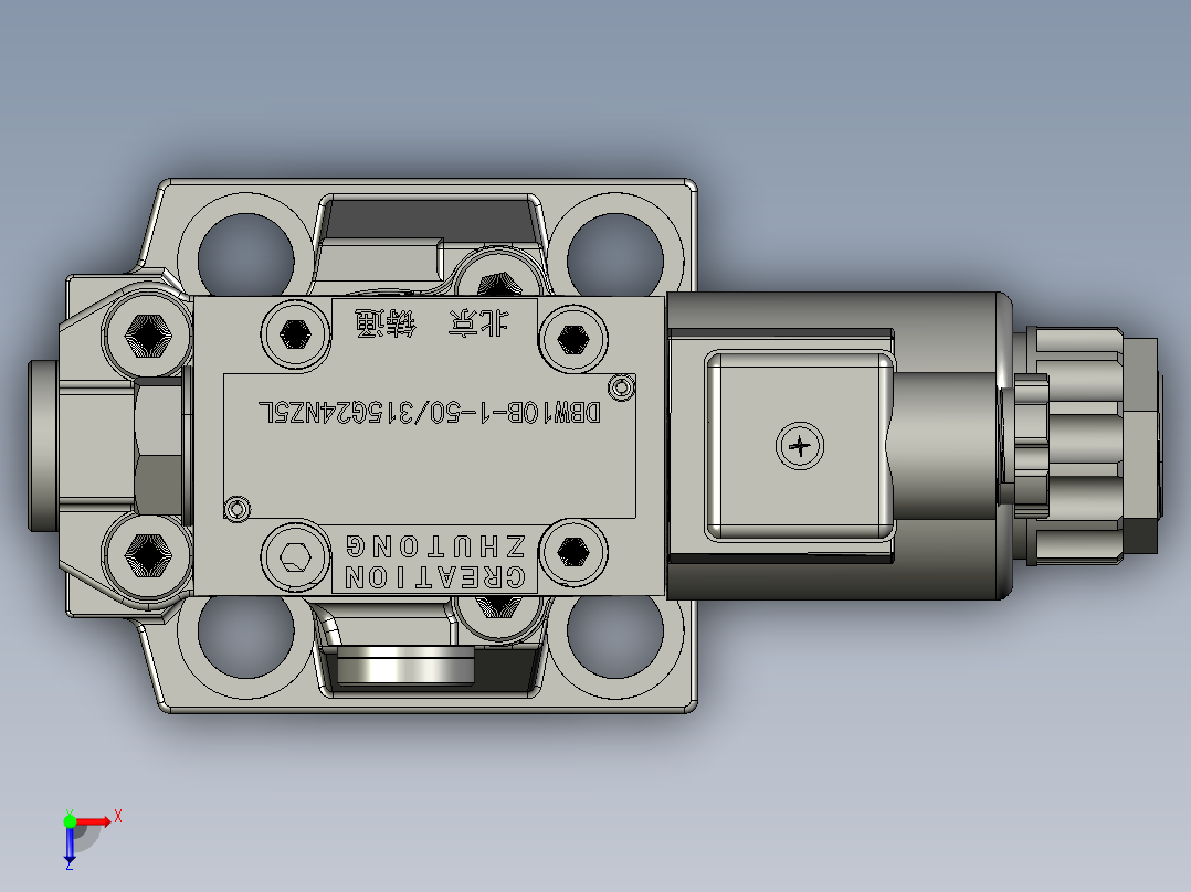 CQDBDBW先导溢流阀50系列-板式连接DBW10俯视图