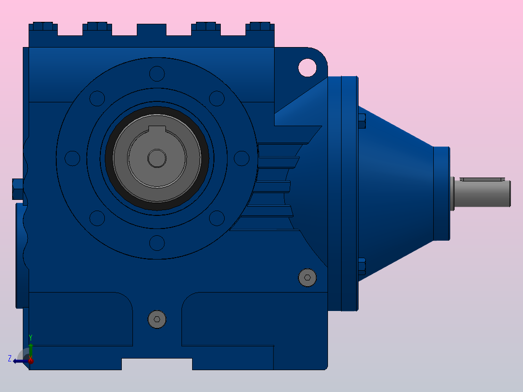 SAZS87轴输入的斜齿-蜗轮蜗杆减速机SAZ87S87-11.83-M1-A右视图