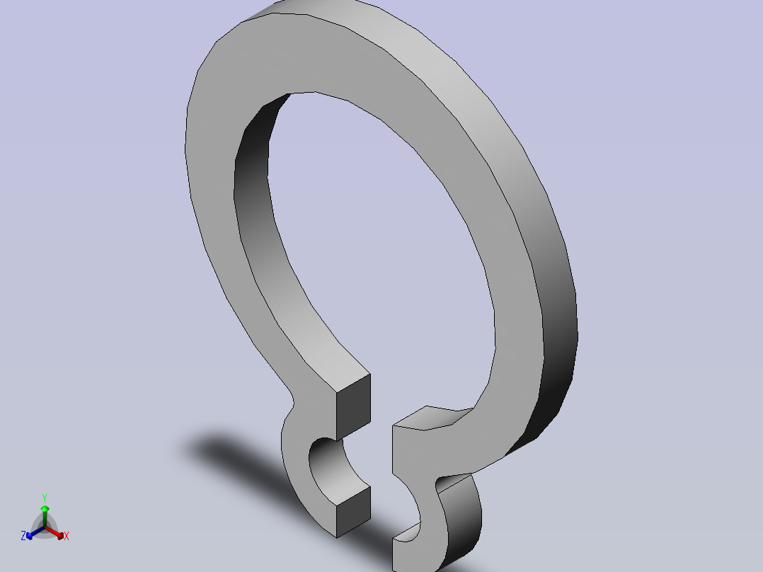 GB／T894。1轴用弹性挡圈A型5(65Mn)主视图