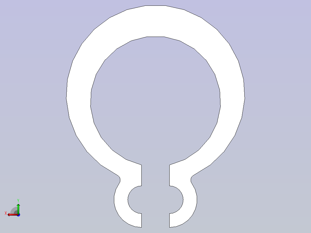 GB／T894。1轴用弹性挡圈A型5(65Mn)后视图