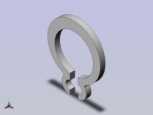 GB／T894。1轴用弹性挡圈A型5(65Mn)正等轴测缩略图