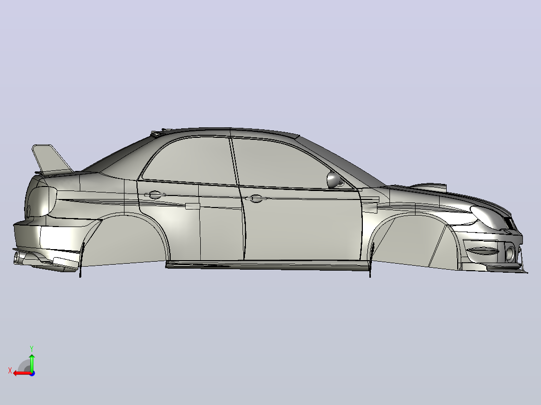 斯巴鲁 impreza 2006 SolidWorks  igs stp后视图