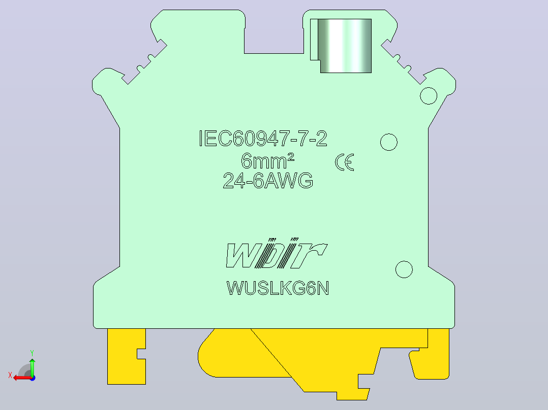 电器通用端子台ZIW76-6后视图