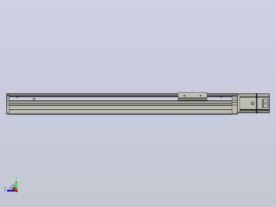 SYS12-BC-450-200W滚珠花健、支撑座、滚珠丝杠、交叉导轨、直线模组.STEP右视图