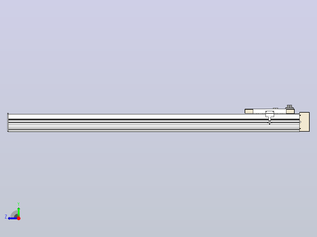 滚珠丝杠直线轴带导轨全封闭TPA-HCR-220D-3210C-L1400-MR-Y-P1K-N3右视图