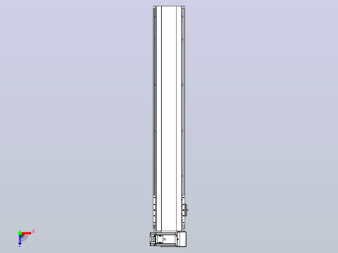 皮带直线轴半封闭可选导轨TPA-HNB-140D-120-L750-RU-C-P40-N3俯视图