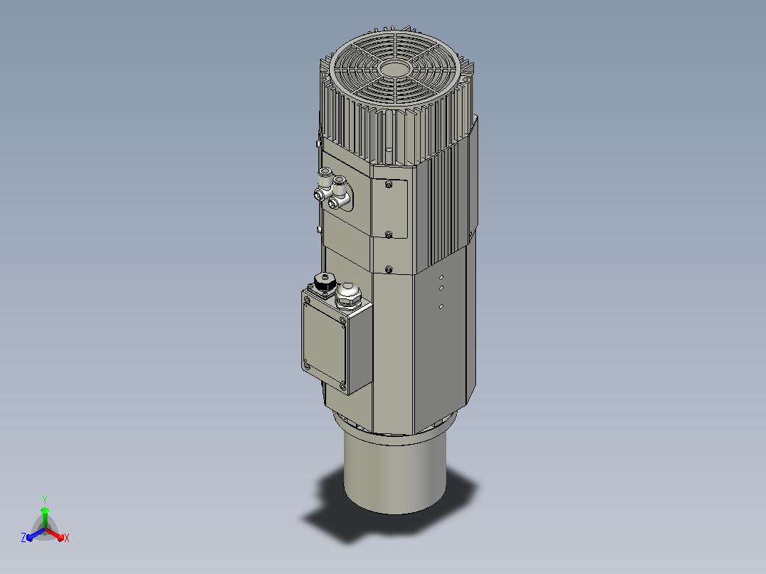 ES929.130-9.0-12.0KW-HSK-F63自动换刀电主轴[ES929-12-9.0KW-HSK-F63]正等轴测图