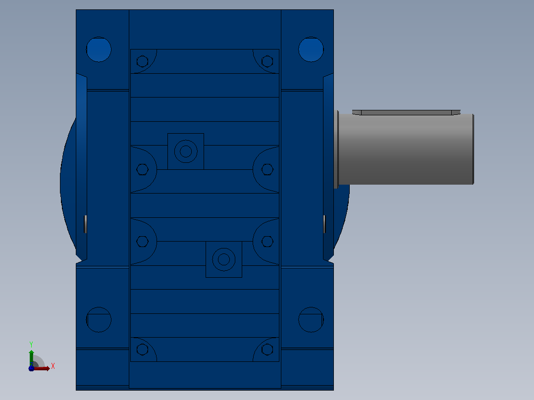 K127底脚轴伸式安装螺旋锥齿轮减速机K127-YV4-6P-110.13-M1-0°-A前视图