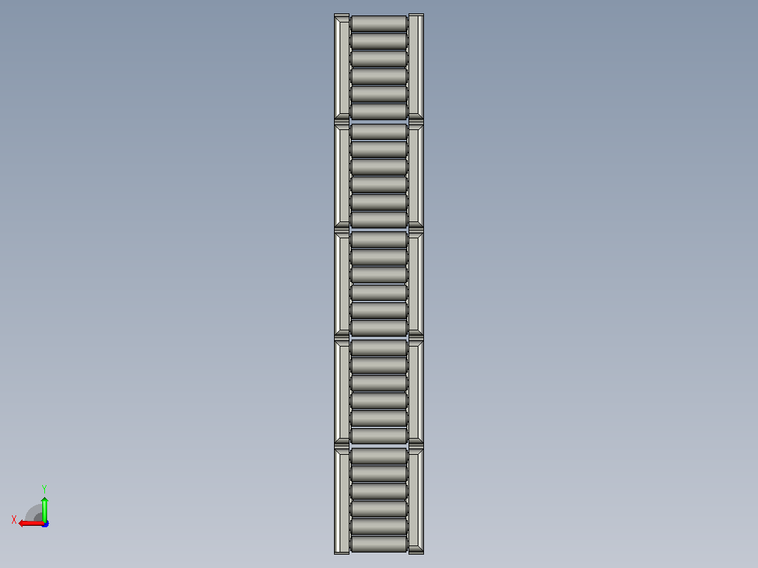 GZ-HL-1-C-C1转弯单排滚珠护栏后视图