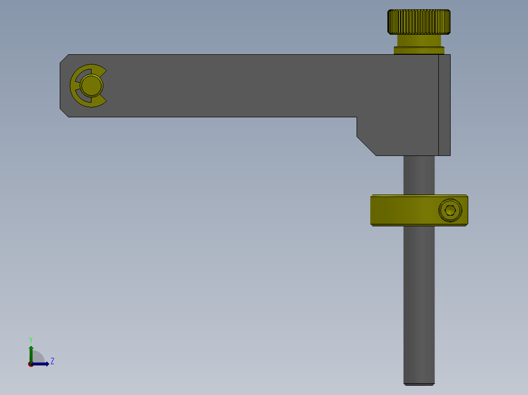 把手式孔位置检查夹具左视图